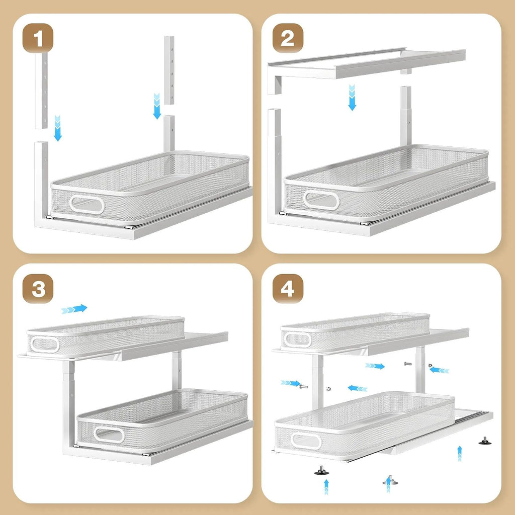 2-Pack 21.3 IN Depth Under Sink Organizer With Next-Gen Ball-Bearing