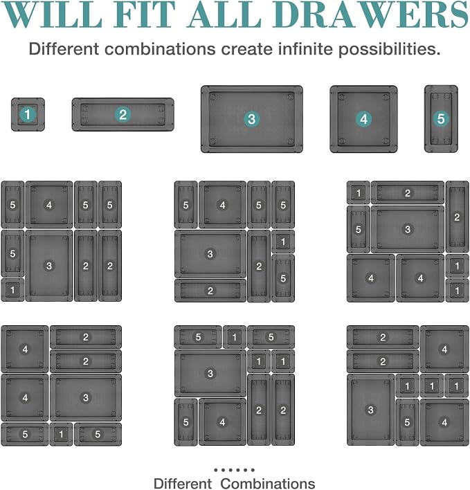 StorMiracle 25 PCS Drawer Organizer Set, 4 Varied Size Bathroom and kitchen - Image 4