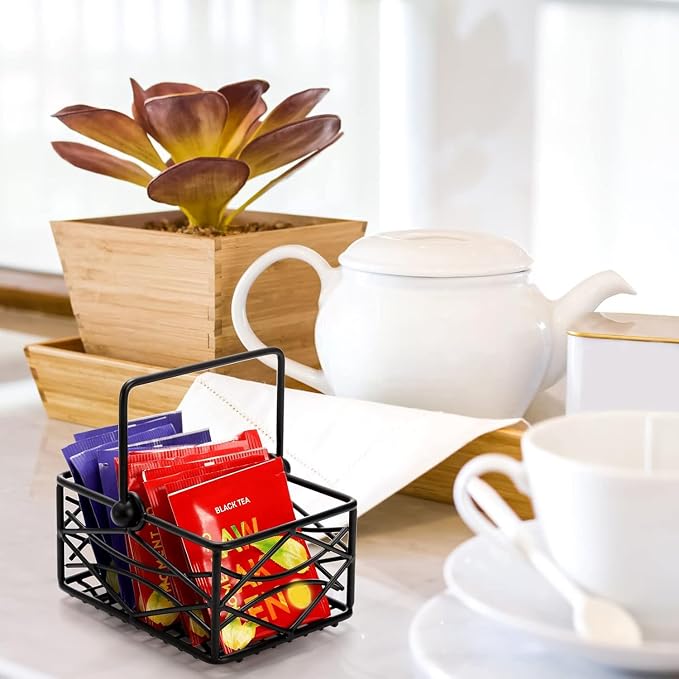 Yarlung 2 Pack Sugar Packet Basket Metal Wire Tea Bag Holder - Image 4