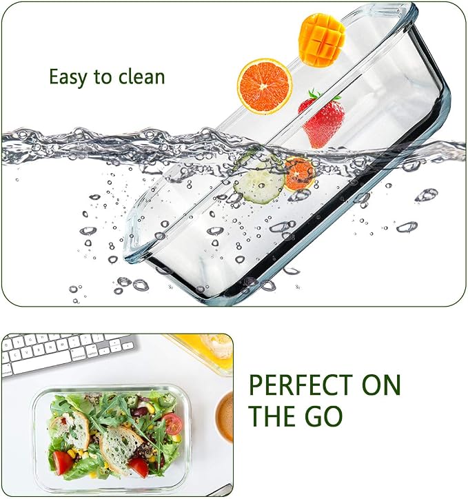 Glass Meal Prep Containers, Glass Food Storage Containers, Airtight lunch - Image 5