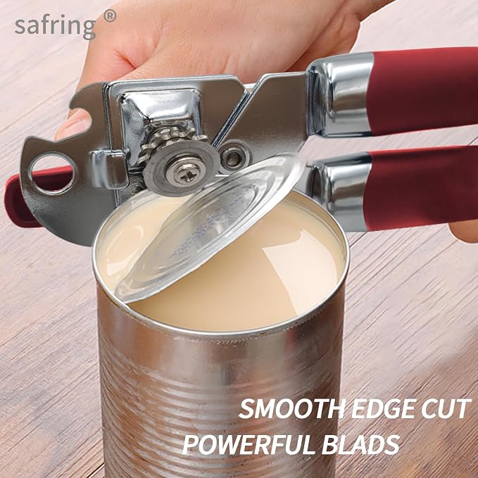 Safring Can Opener Manual, Handheld Strong Heavy Duty Stainless Steel Can Opener - Image 4