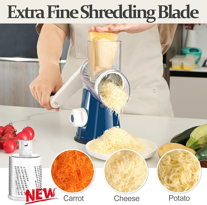 Cambom Rotary Cheese Grater Hand Crank Cheese Shredder - Image 2