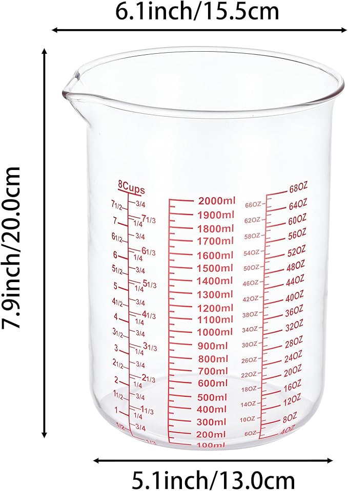 High Borosilicate Glass Measuring Cup-V-Shaped Spout，Glass Measuring Beaker - Image 4