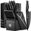 Kitchen Knife Sets with Block -15 PCS Knife Set with Bulti-in Sharpener by ASETY