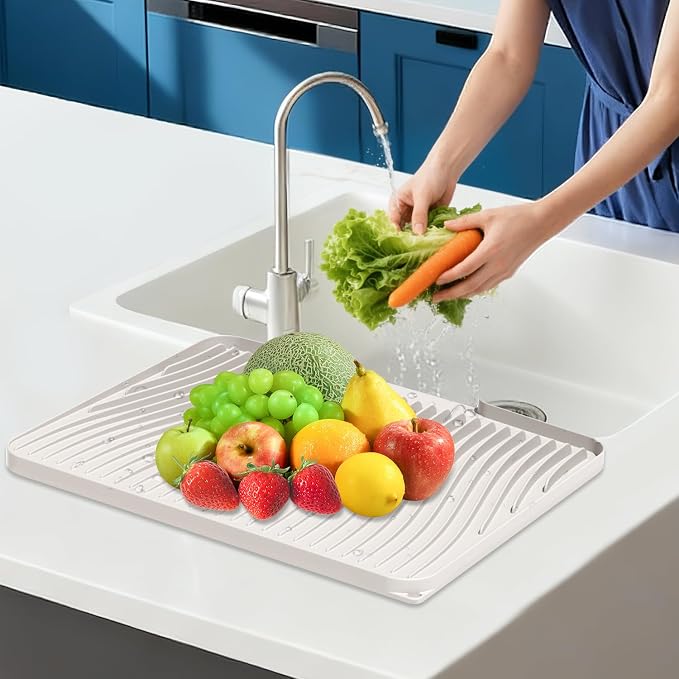 Silicone Dish Drying Mat for Kitchen Counter, Dish Drying Pad, Non-Slip Drain - Image 7