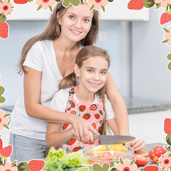 2 Pack Kids Apron, Cute Cooking Aprons, Waterproof Art Apron - Image 7