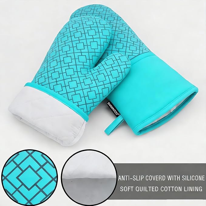 Oven Mitts and Pot Holders Sets 6pcs, Kitchen Oven Glove, High Heat Resistant - Image 3