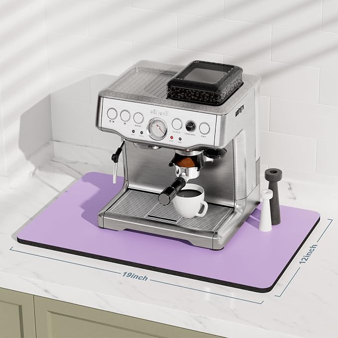 Rnivvi Coffee Mat, Hide Stain Rubber Backed Absorbent Dish Drying Pad - Image 2