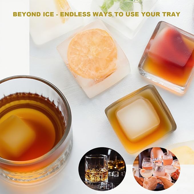 Large Ice Cube Trays for Whiskey, silicone ice cube trays - Image 6