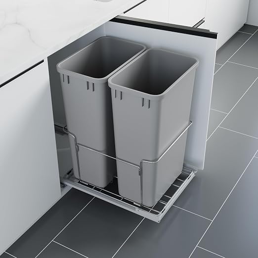 Dowell B18 Aluminum Base Wastebasket Pullout - Image 3