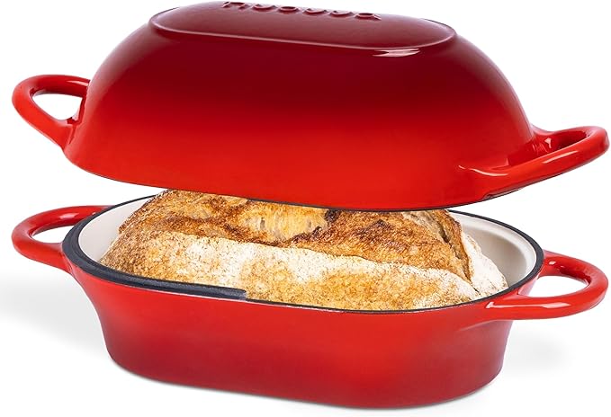 Dutch Oven For Sourdough Bread Baking – Enamelled Cast Iron Bread Loaf Pot – by Nuovva