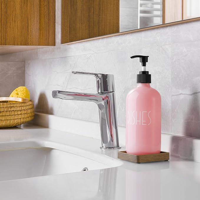 Pink Glass Dish Soap Dispenser - Image 6