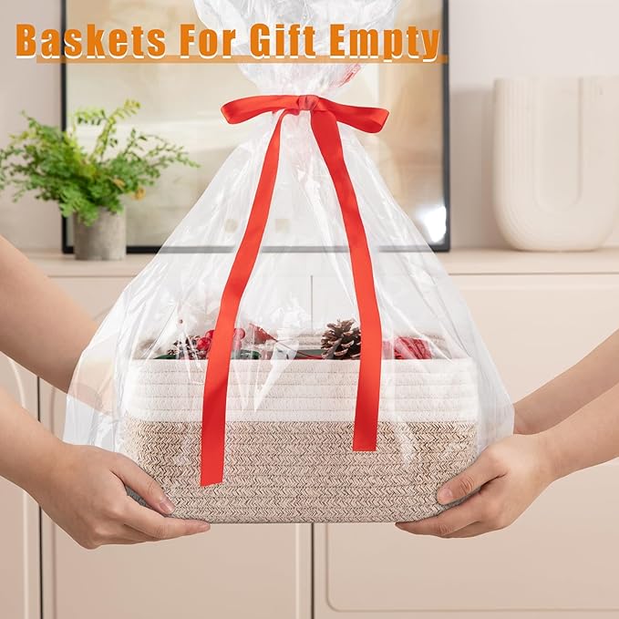OIAHOMY 4 Pack Storage Baskets for Organizing, Small Bins for Shelves, Cute - Image 5