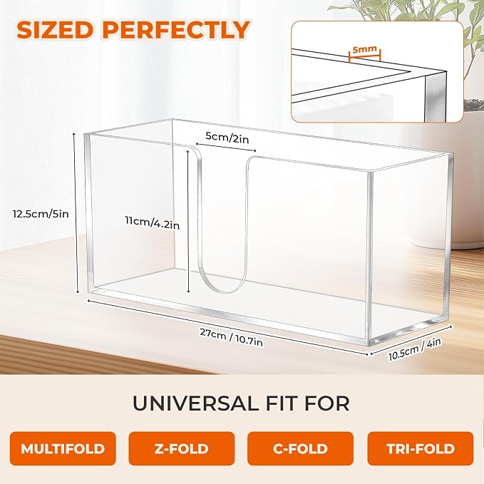 2PACK Paper Towel Holder, Countertop Paper Towel Dispenser Bathroom Paper Hand - Image 2