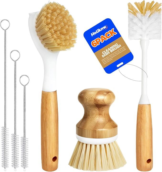 Holikme 6 Pack Dish Brush Scouring Pad Set by Holikme