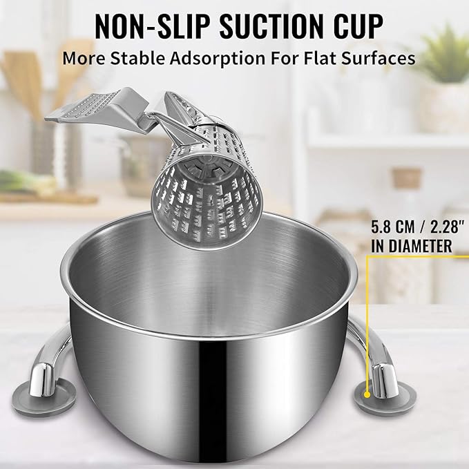 VEVOR Rotary Cheese Grater, Zinc Alloy Rotary Vegetable Mandoline, Manual - Image 4