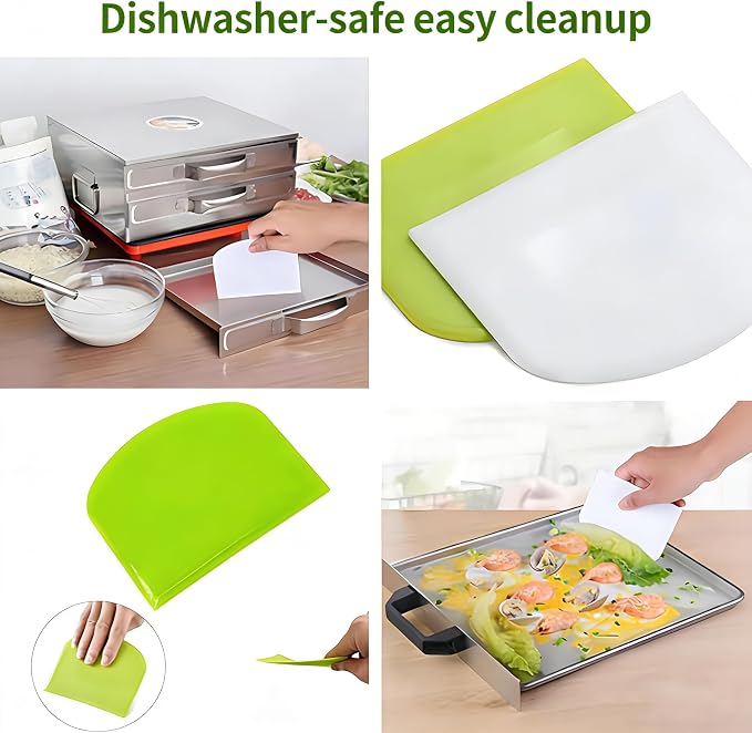 5-Pack Dough Scraper Bowl Food-safe Plastic Dough Cutter Flexible Bench - Image 7