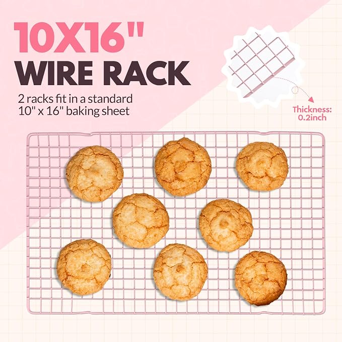 2 PCS Cooling Racks for Cooking and Baking, 16x10 Inches Stainless Steel - Image 2