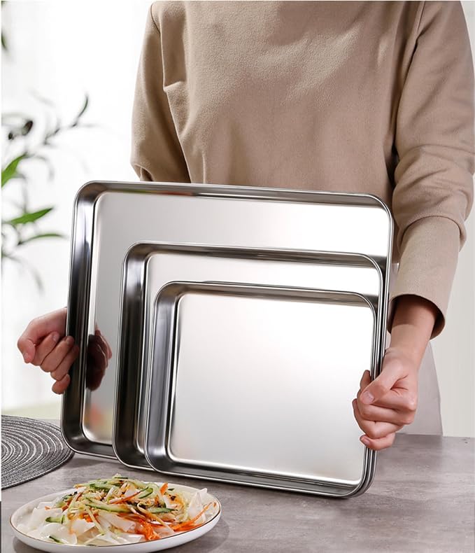 Small Cookie Baking Sheet Pans Stainless Steel 304 Little Tiny Serving Tray - Image 7