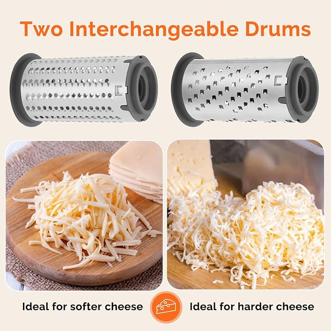 UHIYEE Patented Rotary Parmesan Cheese Grater, Hand Crank Cheese Shredder - Image 2