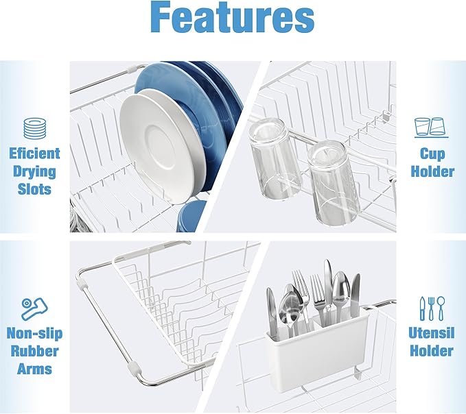 JASIWAY Dish Drying Rack in Sink, Small Dish Drainers - Image 6