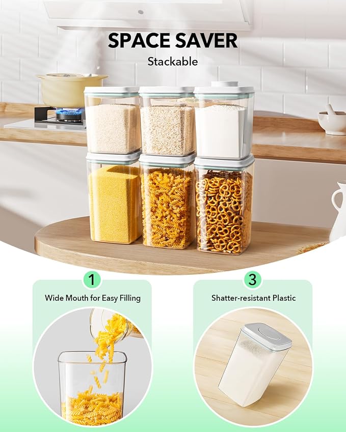Ankou Food Storage Container Sets, 2.8 Qt *2+ 4.2 Qt *4 Airtight Canisters - Image 4