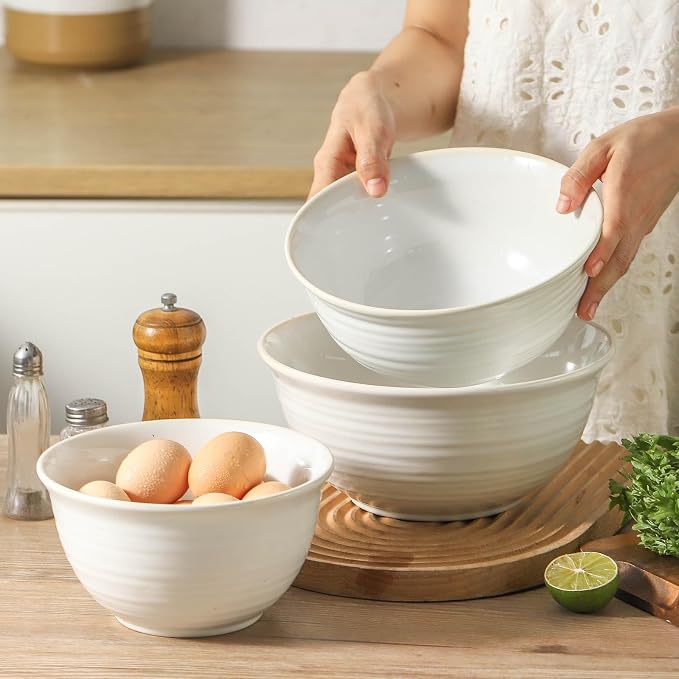 Hasense Mixing Bowls, Ceramic Serving Dishes - Image 3