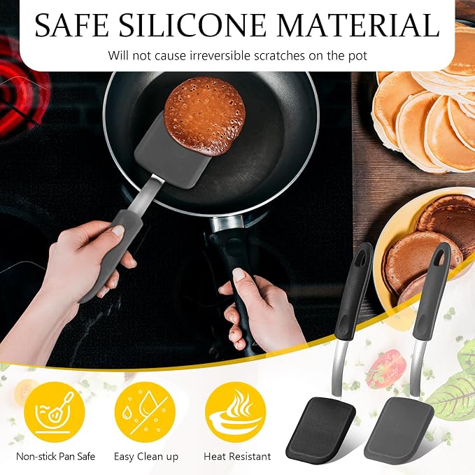 Silicone Cookie Spatula Turner 2 Pack Mini Brownie Spatula Flexible Kitchen - Image 5