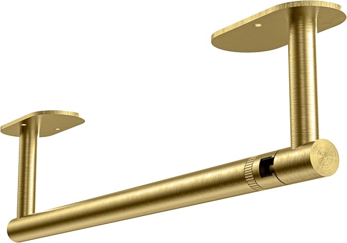 RUACQ Paper Towel Holder Under Cabinet, Wall Mounted or Adhesive Stainless by Ruacq