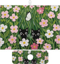 Pink Floral Cat Dish Drying Mat by Unknown