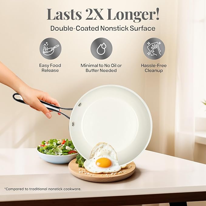 GOTHAM STEEL Hammered 10 Inch Non Stick Frying Pans - Image 4