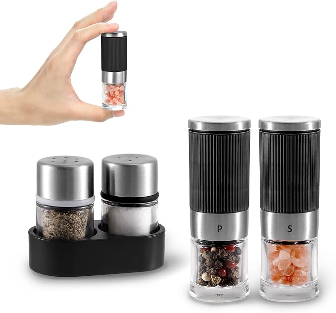 VEVOK CHEF Mini Salt and Pepper Grinder set by VEVOKCHEF