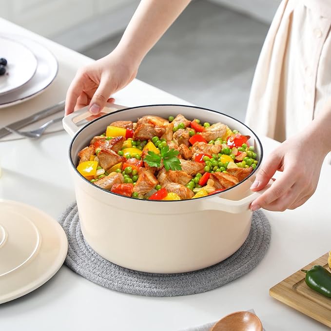 vancasso Cast Iron Dutch Oven, 6 QT Round Pot - Image 7
