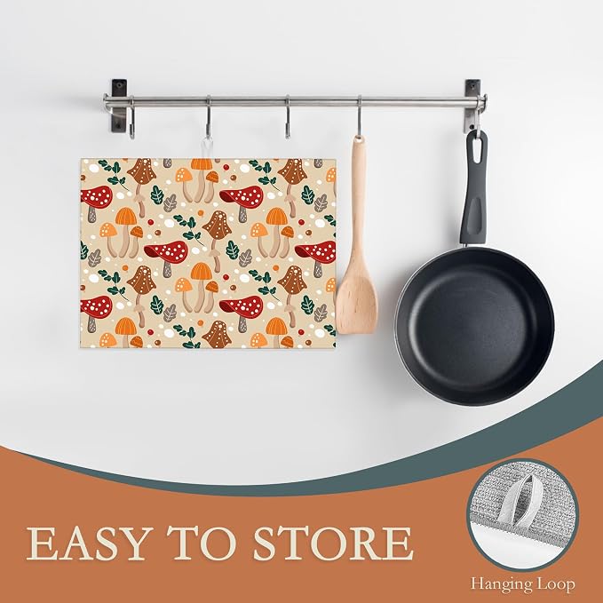 Funny Mushrooms Dish Drying Rack Mats Decor - Image 3