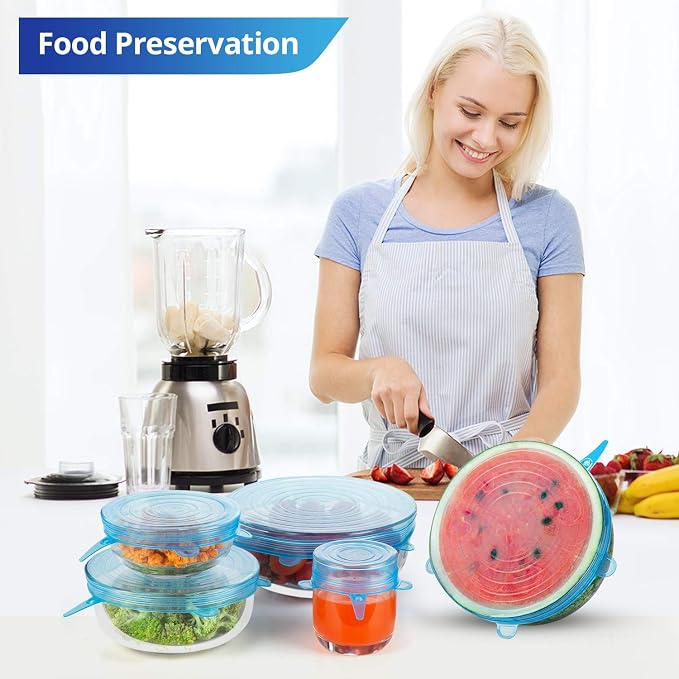 Silicone Stretch Lids, Zero Waste Reusable Silicon Container Lid Covers - Image 4