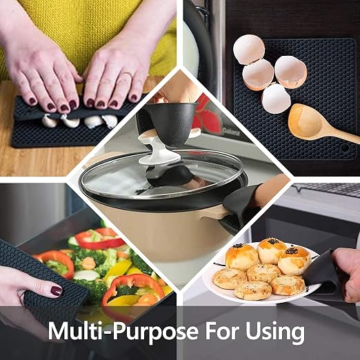 Silicone Oven Mitts and Pot Holders Sets, MTZRFLL Extra Long Heat Resistant - Image 5