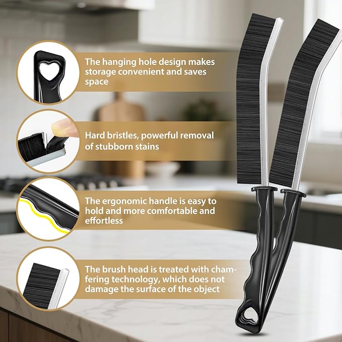 Household Gap Cleaning Brush Set, Grout Cleaner Brush, Hard Bristle Crevice - Image 6