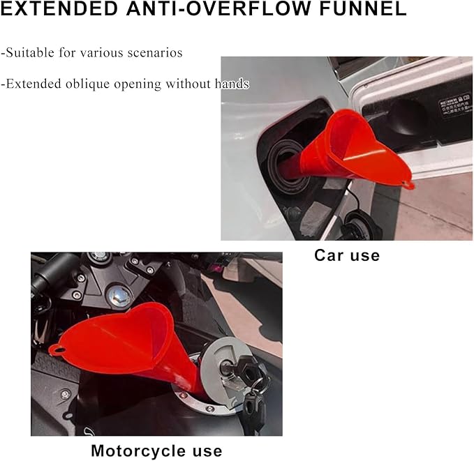 Oil Funnel, Plastic Long Neck Multi-Purpose Spill Saver Funnel, Engine Oil - Image 5