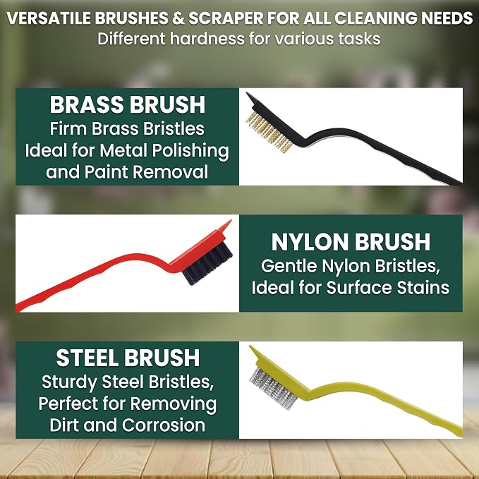 8 Pcs Crevice Cleaning Brush Set – Hard Bristle Cleaning Tools - Image 7