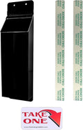 Outdoor Brochure Holder Holds 4" x 9" Rack Cards Black and Clear Acrylic Wall by MarketingHolders