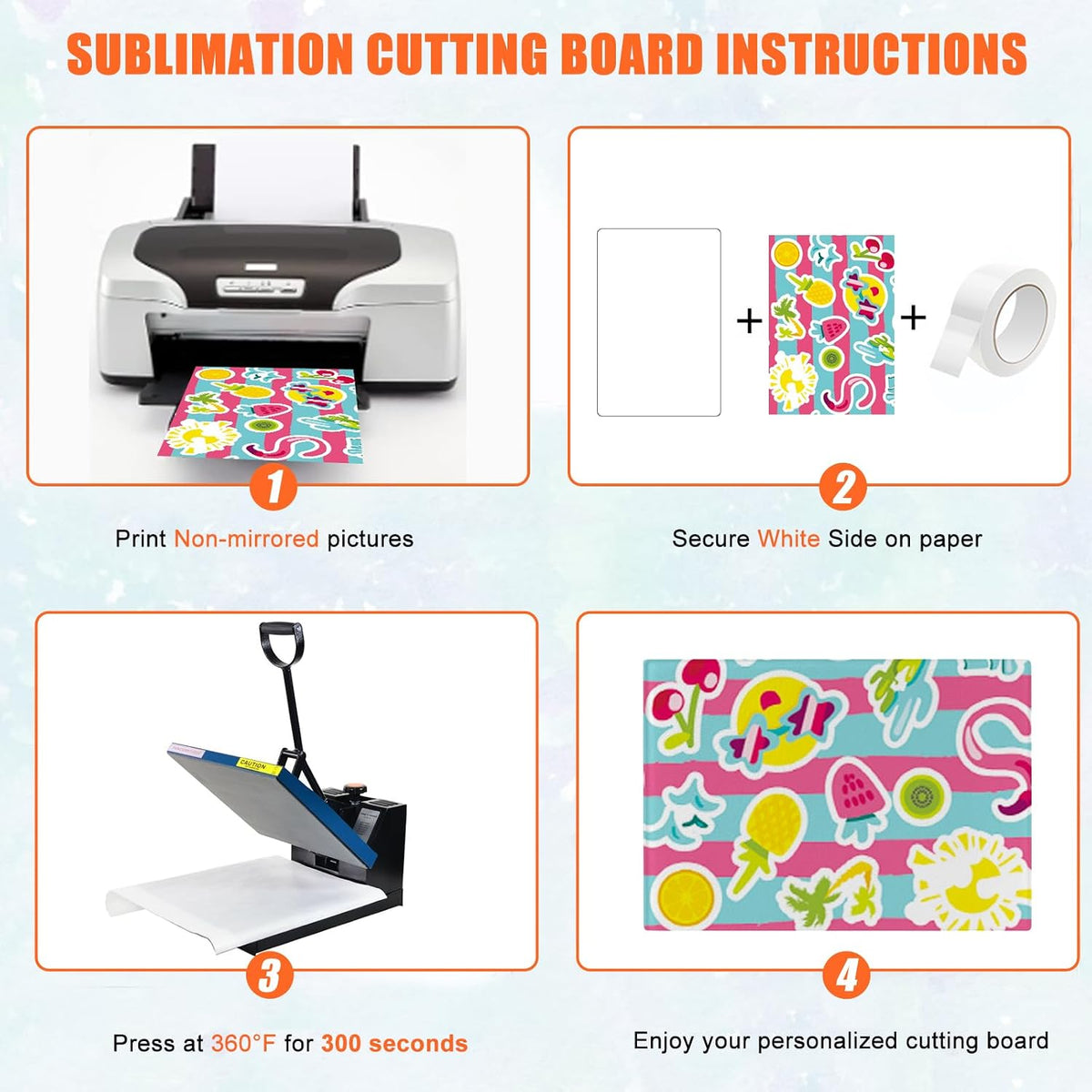 6Pcs Sublimation Cutting Board Blanks, 11x8 Inch Tempered Glass