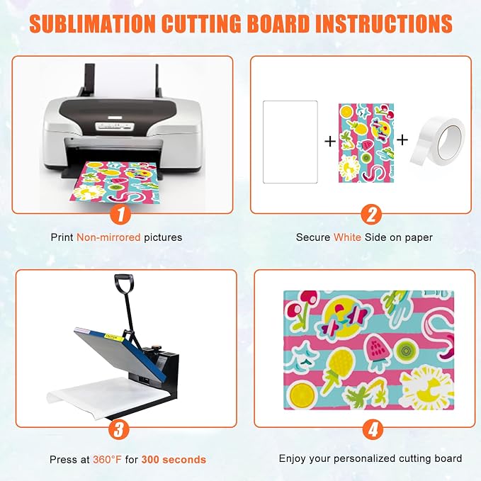 6Pcs Sublimation Cutting Board Blanks, 15x11 Inch Tempered Glass Sublimation - Image 4