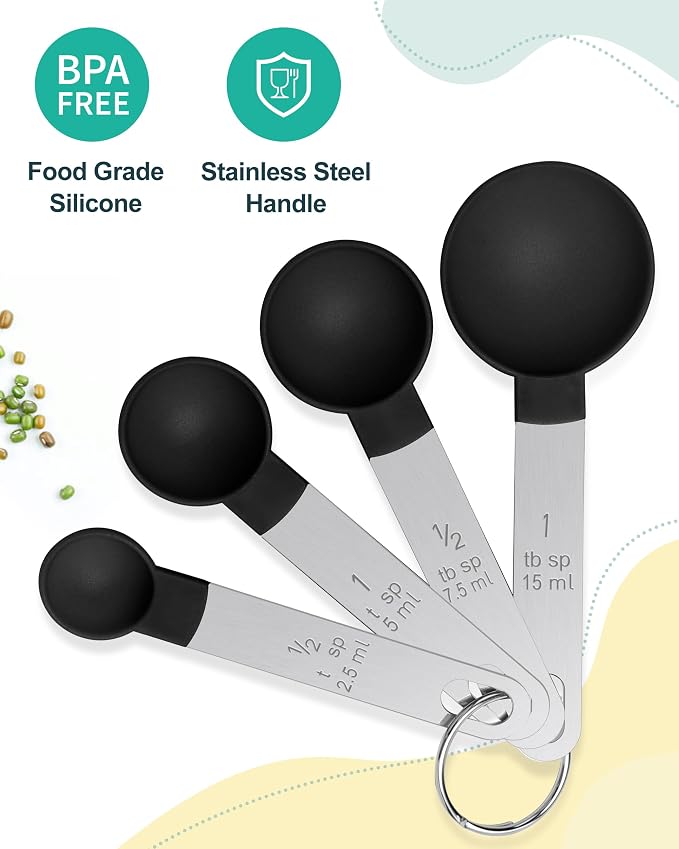 Measuring Cups and Spoons Set of 8 Pieces, nesting measuring cups - Image 4