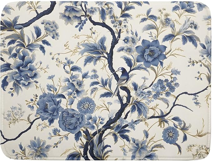 Chinoiserie Trees Dish Drying Mat by Anyako