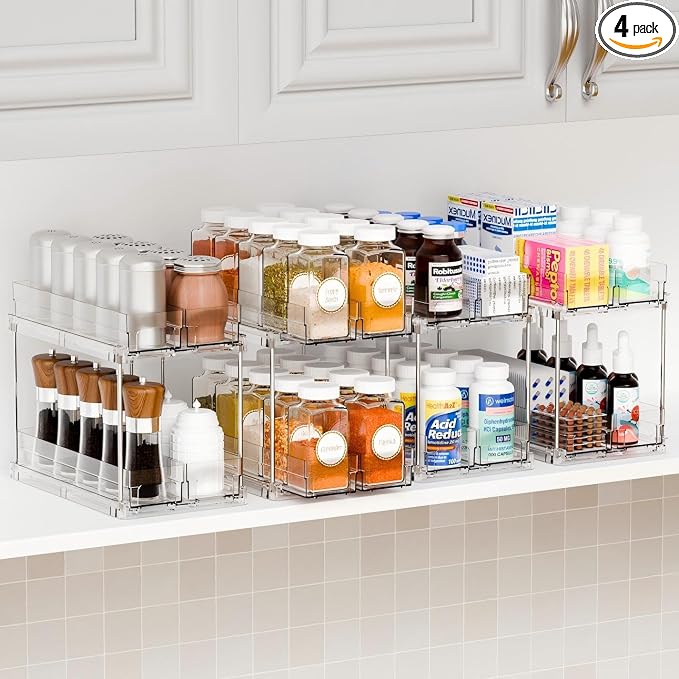 Yieach 2 Tier Sliding Spice Racks by Yieach