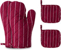 4Pcs Oven Mitts and Pot Holders, Heat Resistant Oven Mitts Set by CoekMoed