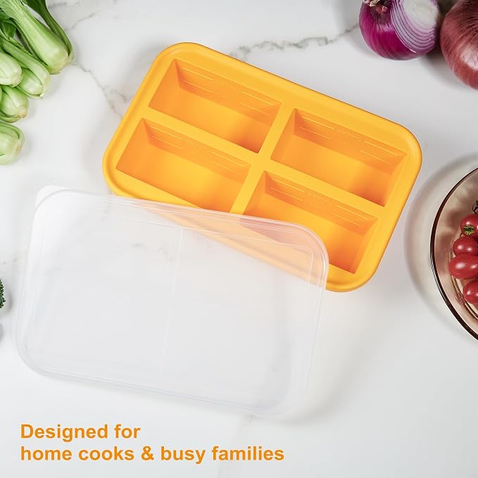 Bangp Silicone Freezer Tray for Soup Ice Cubes, 1-Cup Freezing Tray - Image 2