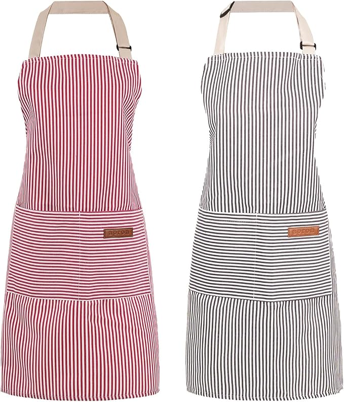 2 Pack Cooking Aprons Adjustable Bib Apron by Unknown
