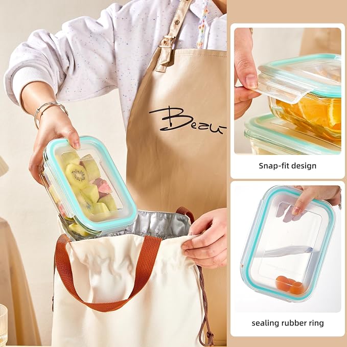 Liuruiyu 8 Pack Glass Food Storage Containers - Image 7