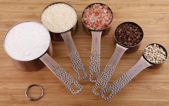 Copper Measuring Cups Set, Stainless Steel Measuring Cups, Copper Plated - Image 2